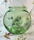 Vintage Mid-century Modern Atomic Green Uranium Glass Fishbowl