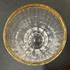 Vintage Federal Glass Fluted Bottom Design 4  On The Rocks Shot Glasses Gold Rim