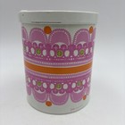 Ira Denmark Mod Flower Power Pink Tin Ethel Von Horn 5 5 Inch Tall Trinket Vtg