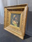 Antique Oil Painting Fortune Teller Gypsy Portrait 19th C  Victorian Signed
