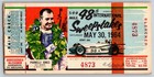  Indy 500 1964 Ticket Stub -  500 Mile Intl  Sweepstakes   2 Adm  