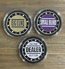 set Of 3  Poker Game Dealer Buttons Small   Big Blinds Poker Coins Chips Guards