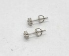 925 Sterling Silver 4mm Cz Flower Cluster Stud Earrings Men Women Screw Back