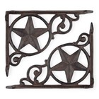 Western Star Shelf Brackets     Set Of 2 Rustic Cast Iron Scroll Heavy Duty 9 