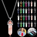 48pc Chakra Quartz Glass Crystal Point Healing Gemstone Pendant Necklace Stone