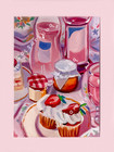 Original Fine Art Oil Paintings Framed Still Life  Pink Picnic 13 x17 
