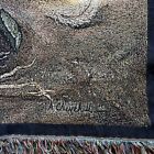 Vintage Rooster Chicken Apples Tapestry Afghan Throw Blanket Cotton Made In Usa