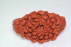 Antique Vtg Japan Carved Celluloid Chrysanthemum Flower Bangle Bracelet Large