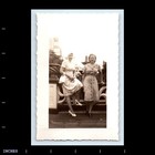 Old Vintage Photo Pair Duo Women Standing Outside Found Snapshot Photograph