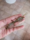 Antique Vintage 1800s Sliding Temple Oval Spectacles Eyeglasses Brass Steampunk