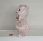 Vintage Sugar Textured Pink Ceramic Cats W gold Accent Figure  By Bradley Japan