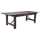 8  X 40   Rectangular Solid Pine Folding Farm Dining Table In Rustic Mahogany