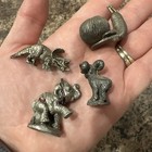 Vintage Pewter Animal Figurine Lot Hudson  2479 Elephant Snail Ram Dinosaur