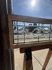   Antique Full Beveled Transom Window In Zinc Wheel Cut Etched   35 X 17 Salvage