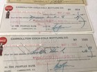 5-coca Cola Cancelled Checks Carrollton   Cedartown Ga  Bottling Co  