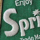 Vintage Enjoy Sprite Patch Green White Square Logo Trade Mark Registered Used