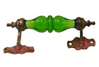 Vintage Old Antique Beautiful Brass   Cut Glass  Door Handle  Collectible