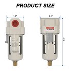 Airzoe 3 8  Npt Compressed Air Filter  Semi-auto Drain 0-150psi 