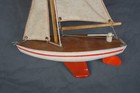 Vintage Painted Wood Pond Boat Sailboat Model Boat