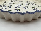 Vintage Hand Painted Stoneware Fitzy s Blueberry Ware Quiche Pie Plate 10 