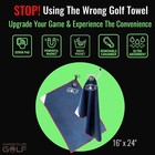 Premium Magnetic Golf Towel Small  16  X 24   Scrub Pad I Exclusive Wash Pocket