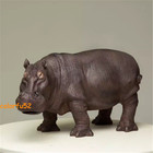 New Emulation Hippopotamus Figurine Painted Model Animal Sculpture Ornament 50cm