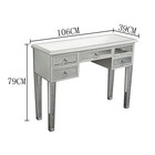 5-drawer Mirrored Console Table - Silver  Mdf  Square Legs   Large Storage