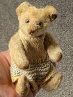 Super Rare Antique Steiff 5  Once White Mohair Teddy Bear 1947-52 Block Letters 