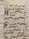 Medieval C1500 Illuminated Gradual Vellum Choirbook Leaf Gregorian Chant