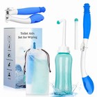 2 Pcs Toilet Wiping Aid Set - Foldable Butt Wiper   500ml Peri Bottle With Nozzl