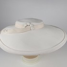 White Wide Brim Fascinator Hat Kentucky Derby Royal Ascot Wedding Church Boater