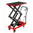 Steel Hydraulic Double Scissor Lift Table Cart 330 Lbs Lifting Height 50 Inches