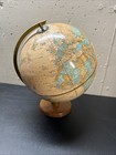 Vintage Cram   s Imperial World Globe 12    Ussr Beige On A Wood Base Stand Tabletop