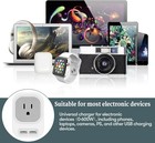 Us To Europe Travel Plug Adapter Eu Power Converter 110-240v W usb Ports White