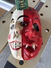 Vintage Handcarved Mexican Two Faced Mask Handpainted Folk Art Mexico