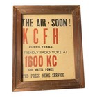 Cuero Tx Kcfh Advertising Radio Station Flyer Poster Sign 1600 Kc Frame Texas