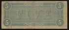 1864 Confederate  5 T-69 Civil War Currency Richmond Va Note