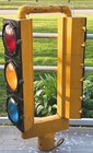 Vtg Metal Dual 2 44  One Way Econolite Street Light Traffic Signal Stop Light