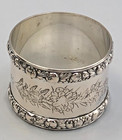 Beautiful 800 Fine Silver Wide Napkin Ring 1 5  Wide