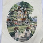 Handmade Victorian Seaside House Cross Stitch Finished Needlework Unframed