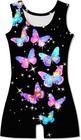 Butterflies Leotards For Girls Gymnastics 4t 5t Black Sparkly Shiny Biketards