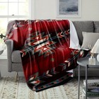Red Black Navajo Style Aztec Geometric Arrow Tribal Fleece Throw Blanket