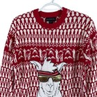 New Blizzard Bay Ugly Christmas Sweater Mens S Red Hip Llama Holiday Crewneck