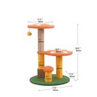 3-level 24 8  Mushroom Stylish Cat Perch With Scratching Post  Orange   Green
