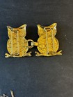 Vtg 1972 Mimi Di N Gold Tone Interlocking Owl Belt Buckle Signed Kissing Owls