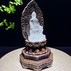 292g Top Natural  Clear Quartz Hand Carved Crystal Buddha Statue Reiki