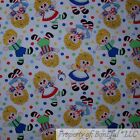 Boneful Fabric Fq Cotton Quilt White Red Blue Raggedy Ann Doll Baby Girl Antique