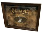 Vintage Olympia Beer Smoked Glass Mirror  27 X 22 