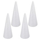 4 Pcs Polystyrene Cones Diy Decoration Foam Christmas Tree Shapes Craft