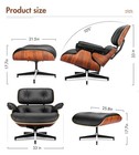 New Eames Style Lounge Chair And Ottoman Set Top Grain Leather Rosewood